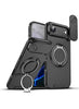 iPhone 17 Air Magnetic Slide Camera Case – 360° Ring Stand, Shockproof, Black