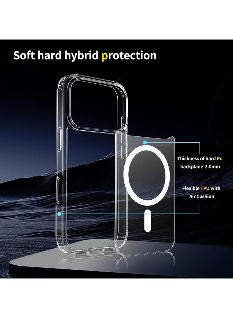 Clear MagSafe Case for iPhone 17 Pro Max – Shockproof, Non-Yellowing, Reinforced Corners, Wireless Charging